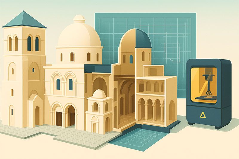 Realizzazione di un plastico architettonico storico per un allestimento museale